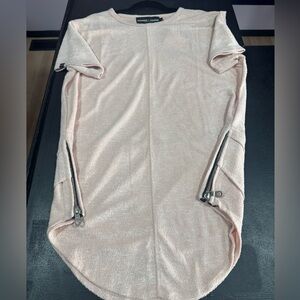 Homme & Femme HFLA Pink shirt with Zipper Accents